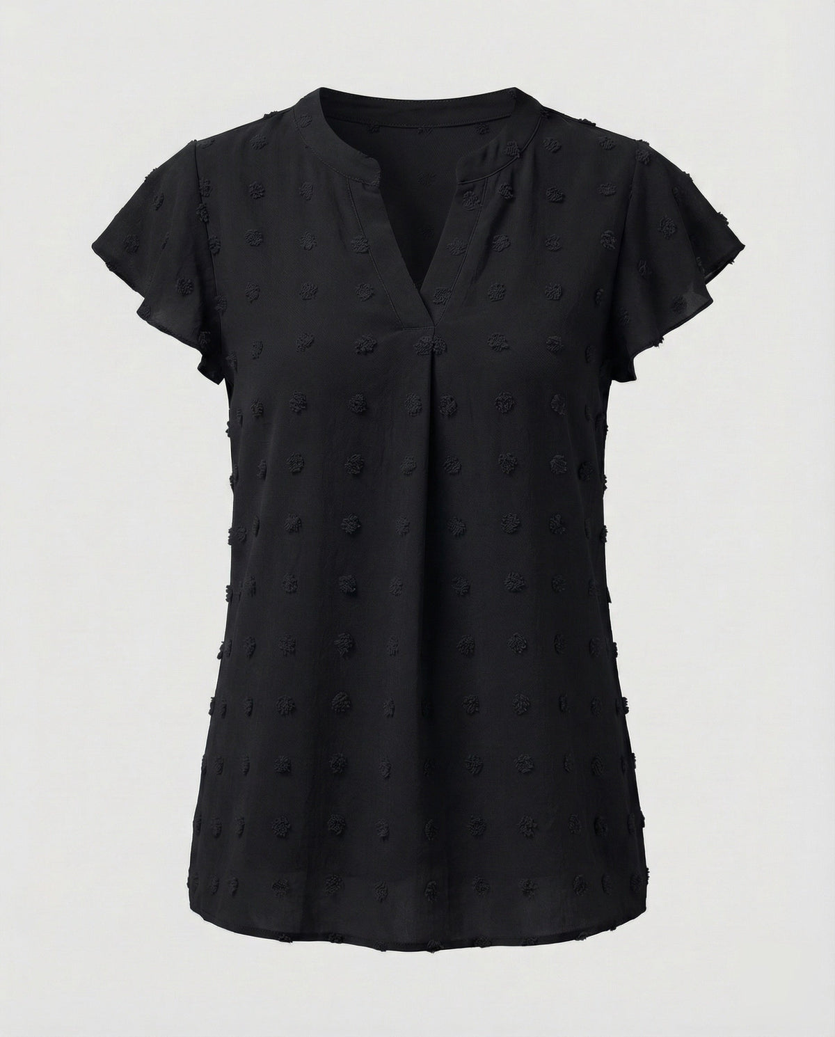 Women's Blouse Shirt Bubble Texture Ruffle Sleeves - product shot