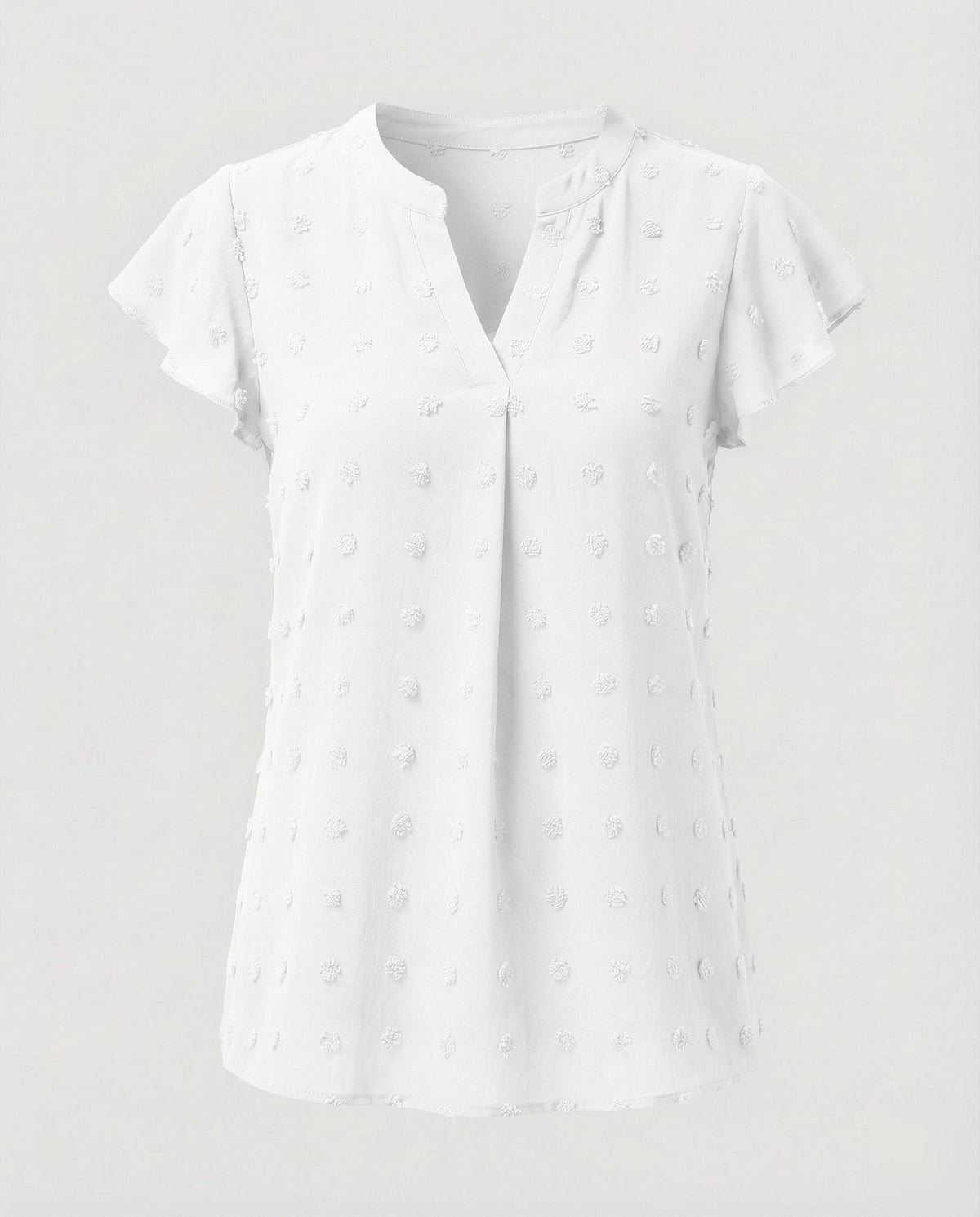 Women's Blouse Shirt Bubble Texture Ruffle Sleeves - product shot