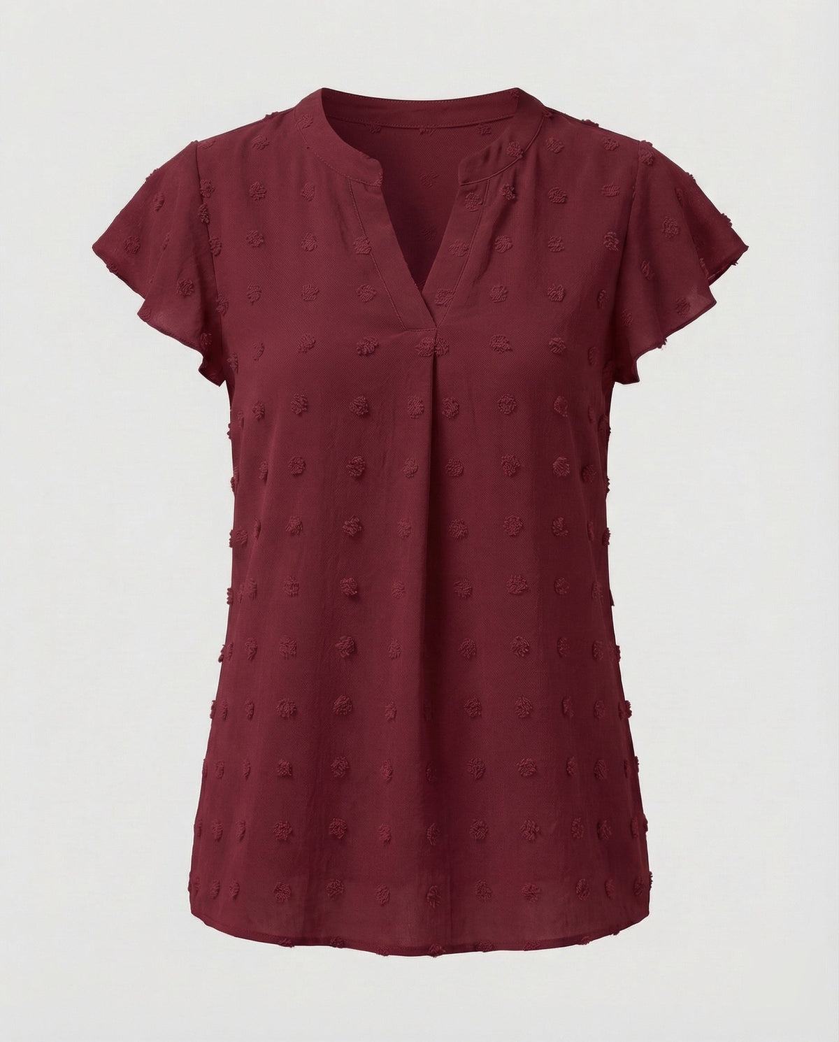 Women's Blouse Shirt Bubble Texture Ruffle Sleeves - product shot