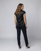 Women's Blouse Top Waterfall Neckline - back view