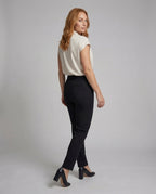 Women Blouse Top Satin Look Cap Sleeves - back view