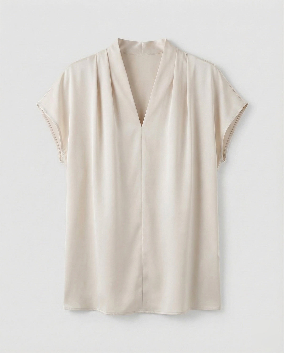 Women Blouse Top Satin Look Cap Sleeves - product shot