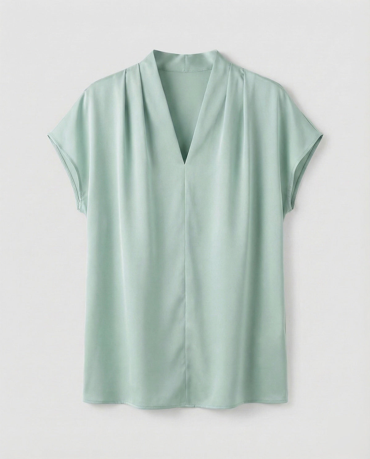Women Blouse Top Satin Look Cap Sleeves - product shot