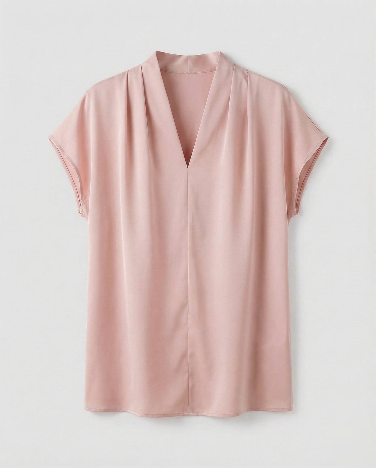 Women Blouse Top Satin Look Cap Sleeves - product shot