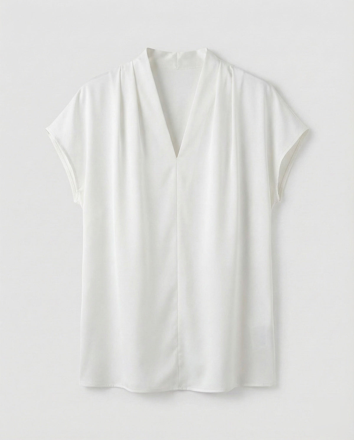 Women Blouse Top Satin Look Cap Sleeves - product shot