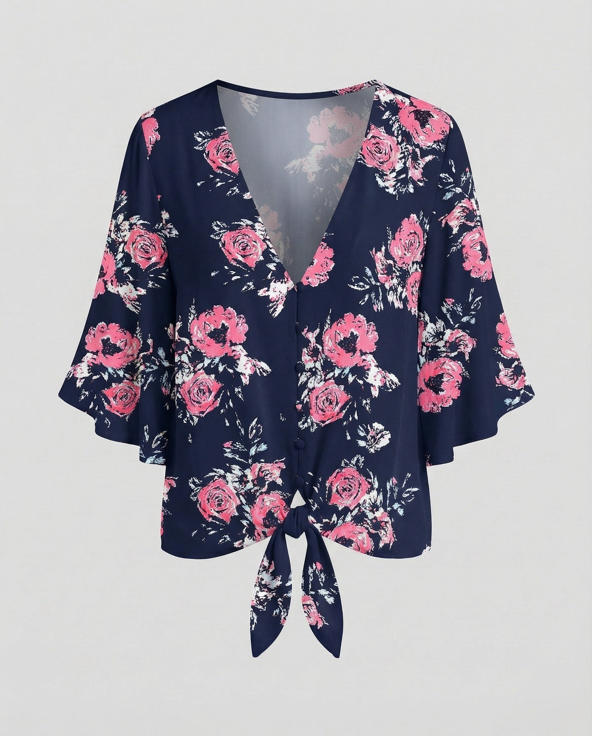 Women's casual blouse shirt with wing sleeves. - product shot