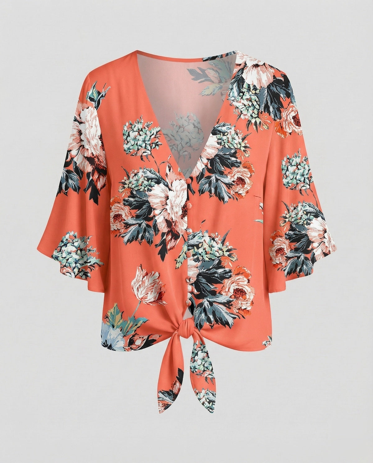 Women's casual blouse shirt with wing sleeves. - product shot