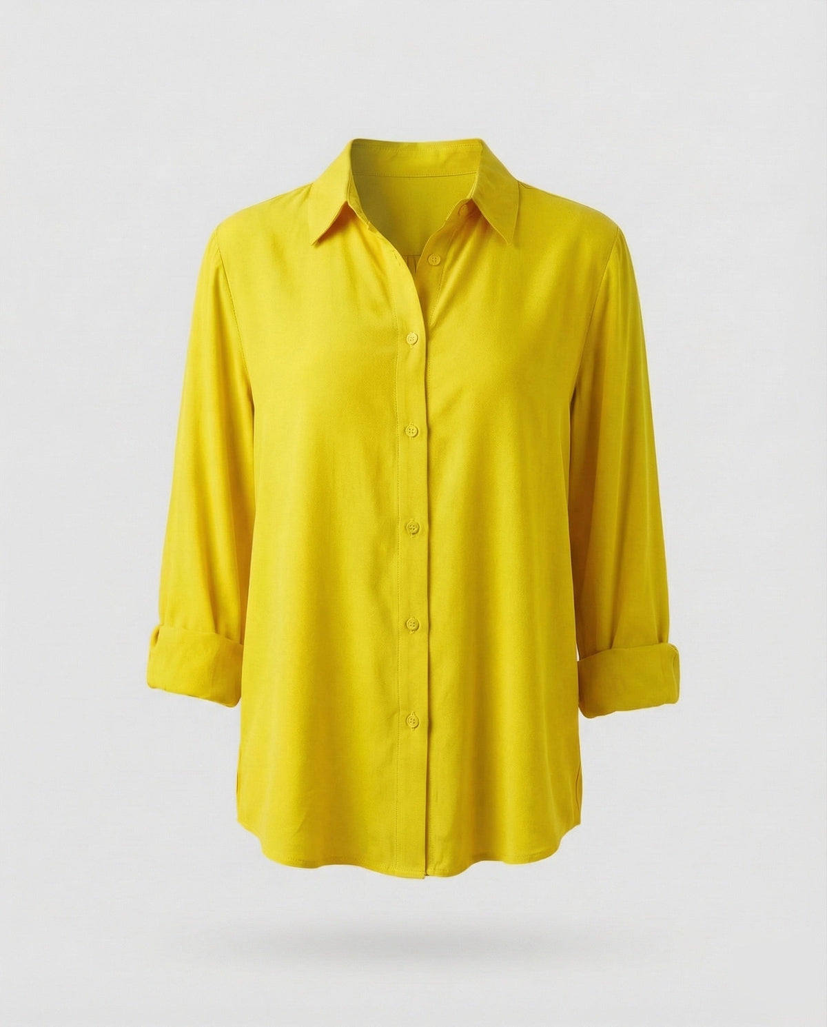 Women's blouse top with floral lace yoke and box pleats. - product shot