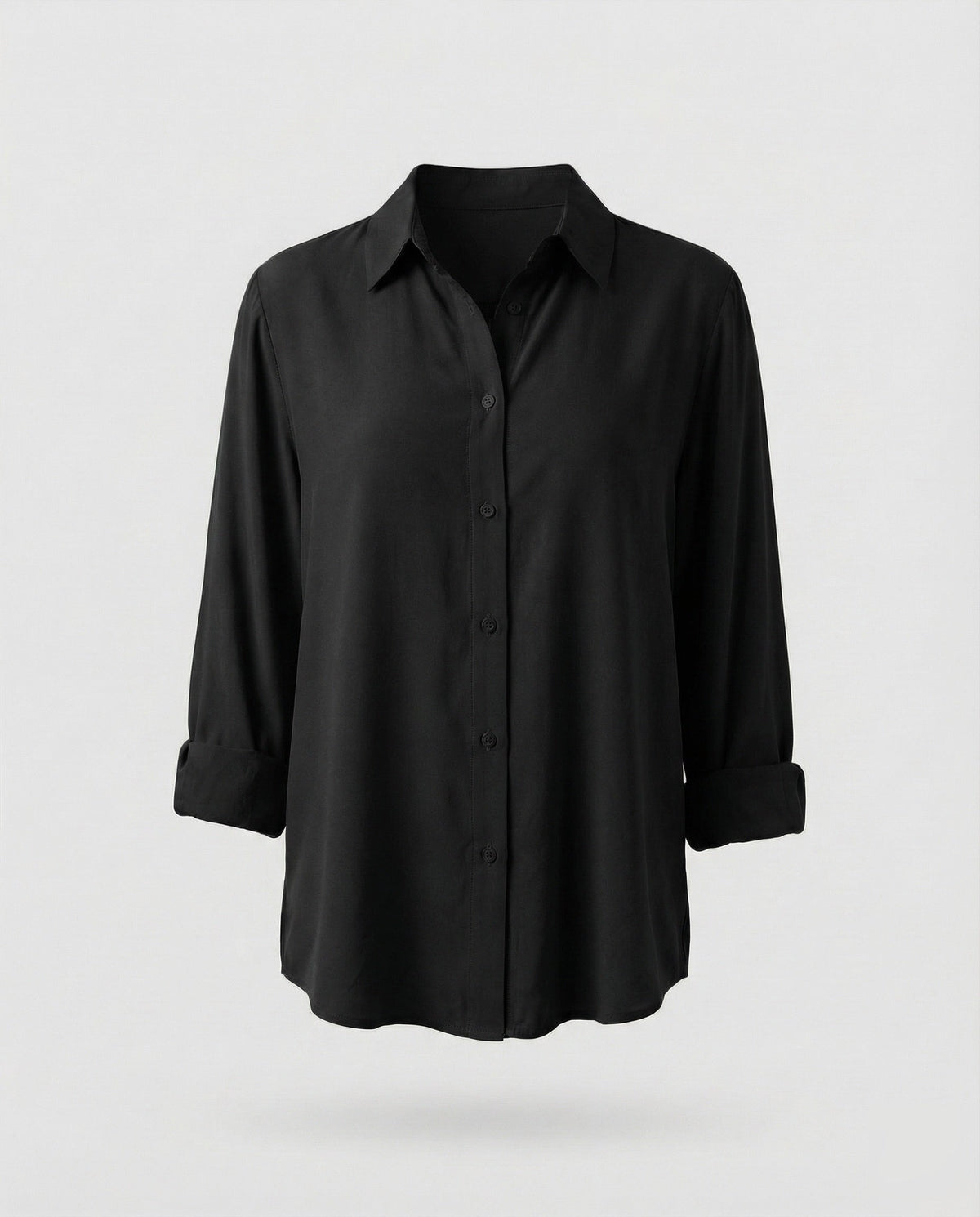 Women's blouse top with floral lace yoke and box pleats. - product shot