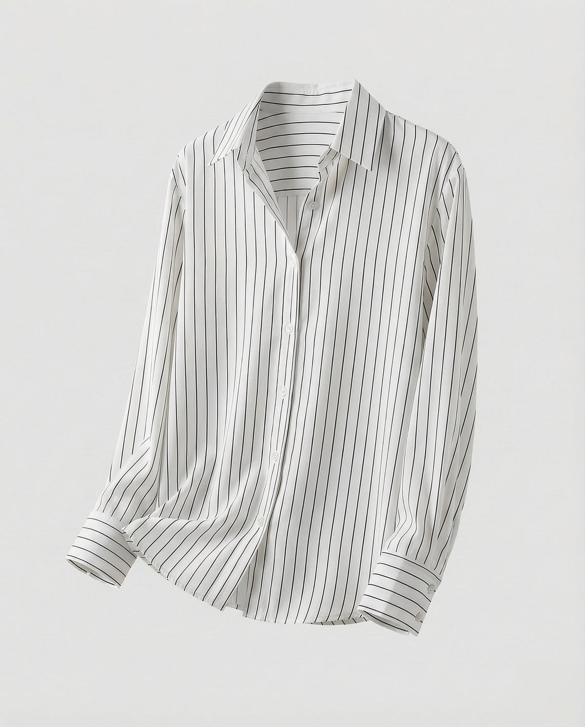 Women's blouse top in satin look with V-neck and cap sleeves. - product shot