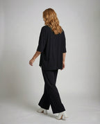 Ladies two-piece jersey set with palazzo pants - back view