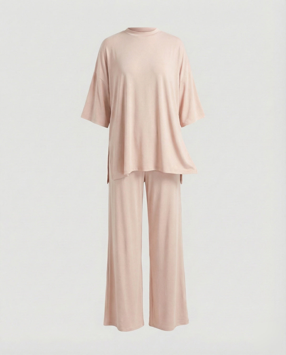 Ladies two-piece jersey set with palazzo pants - product shot