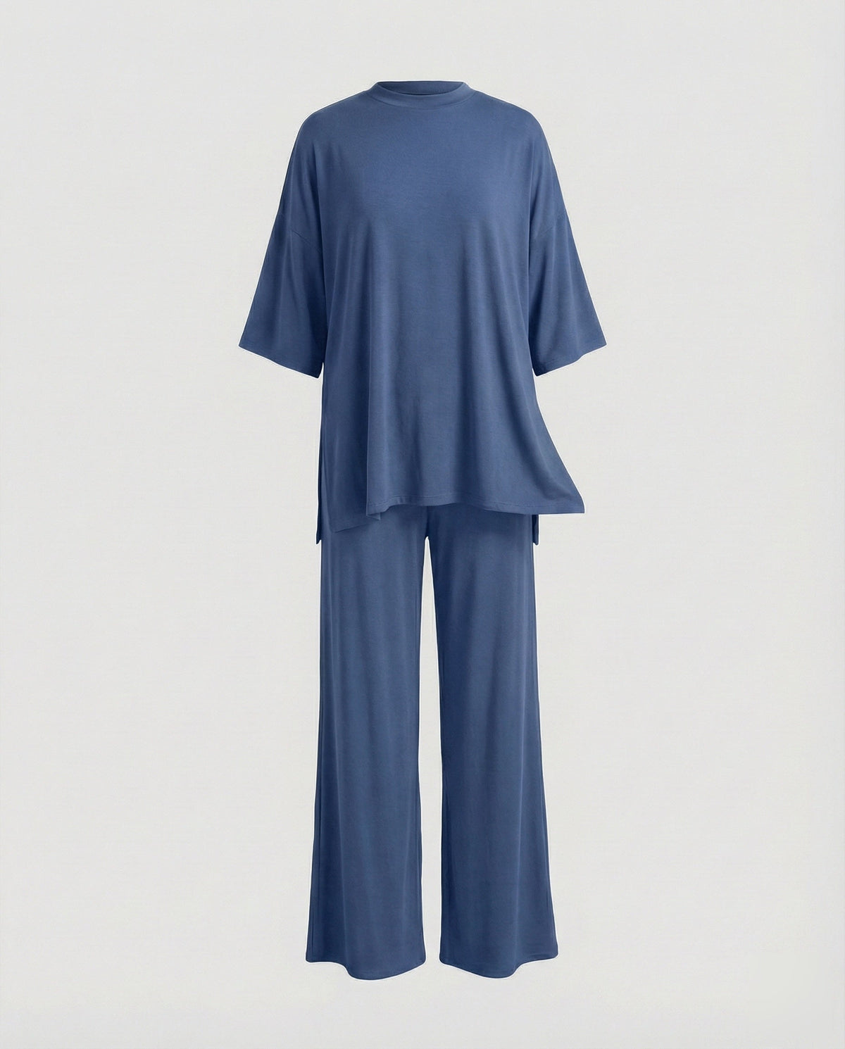 Ladies two-piece jersey set with palazzo pants - product shot