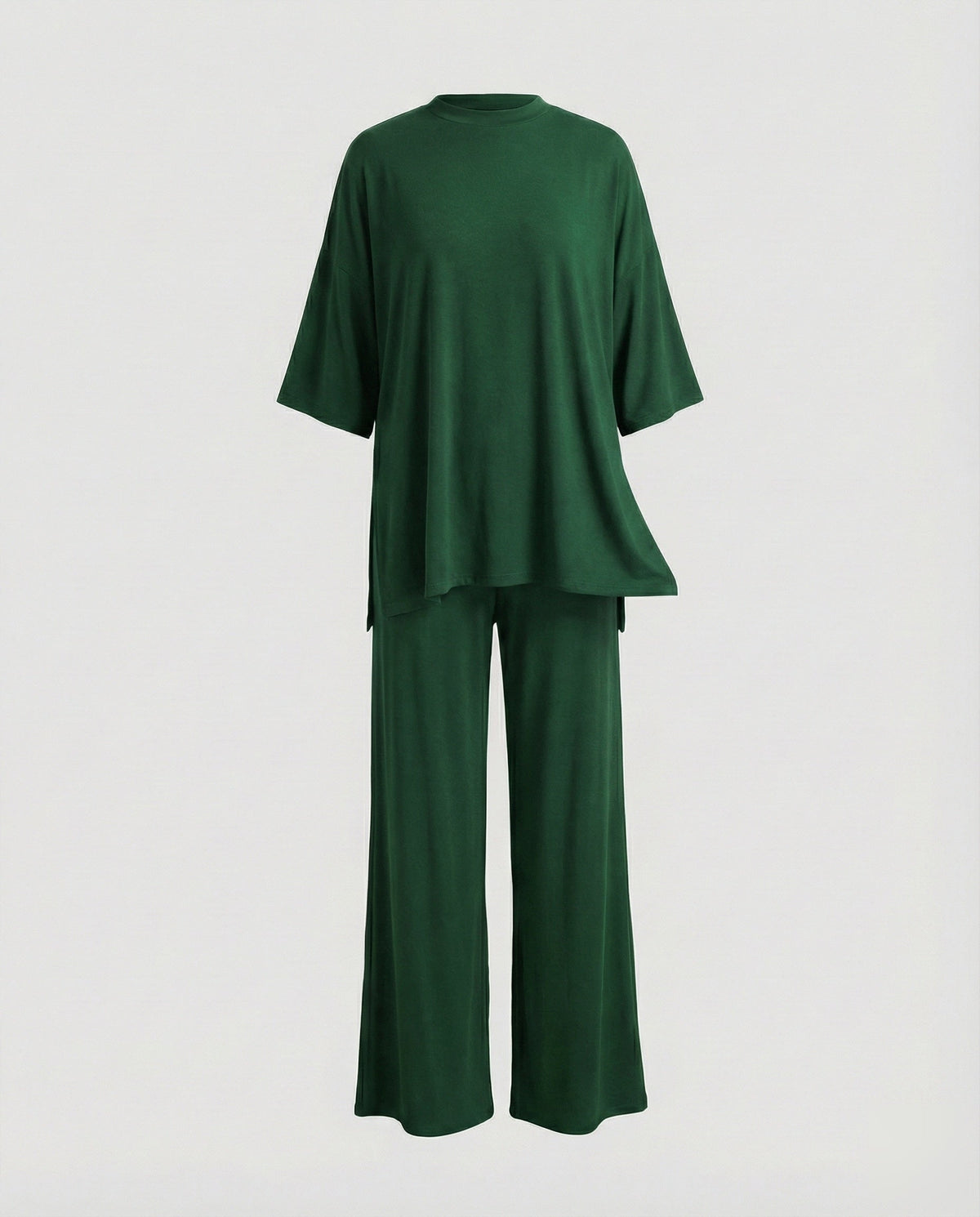 Ladies two-piece jersey set with palazzo pants - product shot