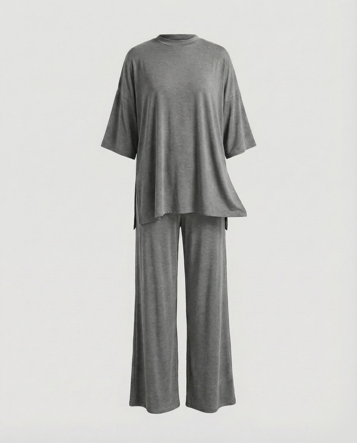 Ladies two-piece jersey set with palazzo pants - product shot