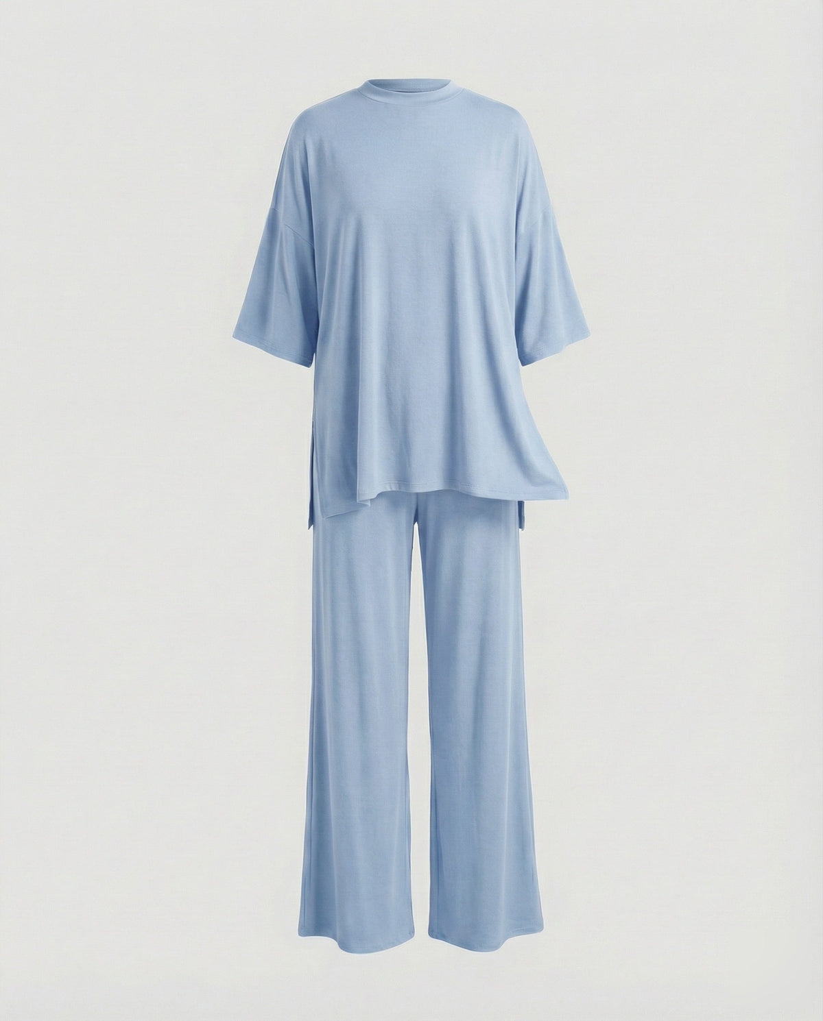 Ladies two-piece jersey set with palazzo pants - product shot