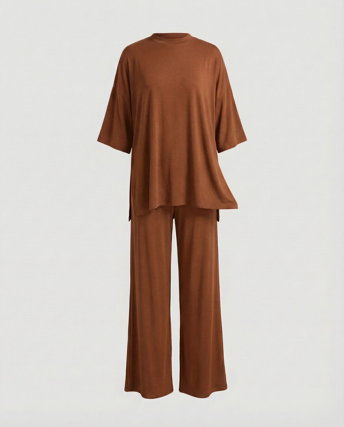 Ladies two-piece jersey set with palazzo pants - product shot