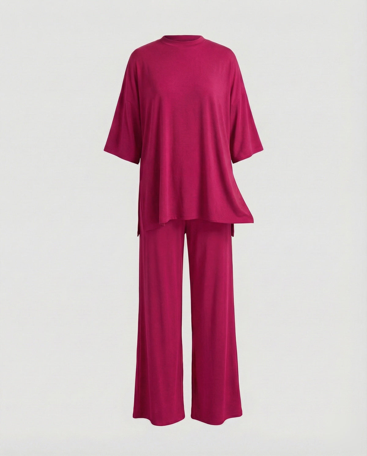 Ladies two-piece jersey set with palazzo pants - product shot