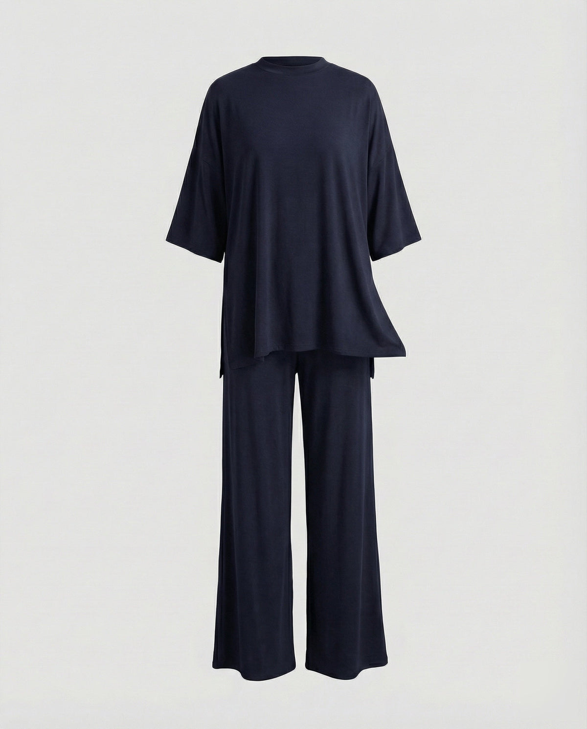 Ladies two-piece jersey set with palazzo pants - product shot