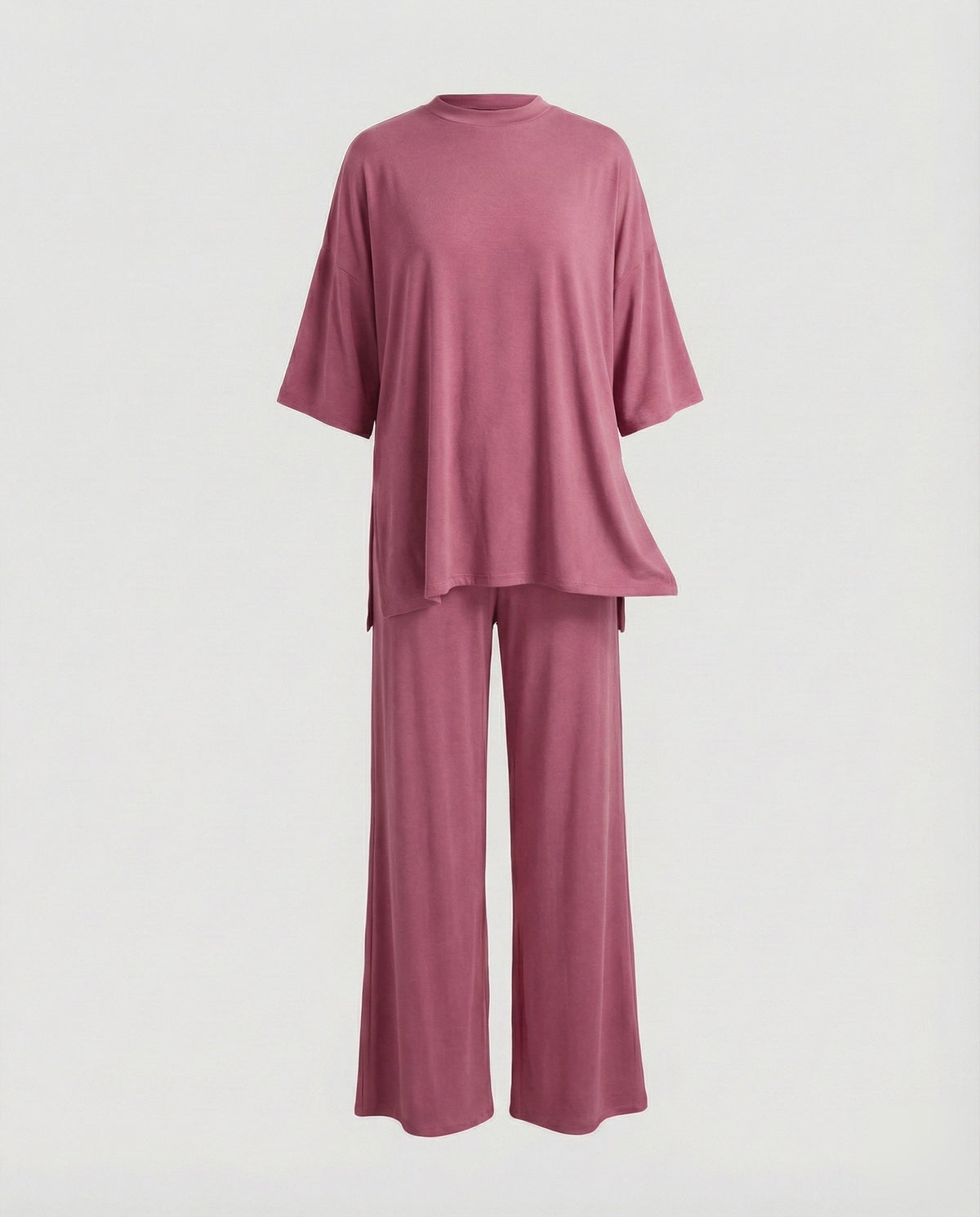 Ladies two-piece jersey set with palazzo pants - product shot