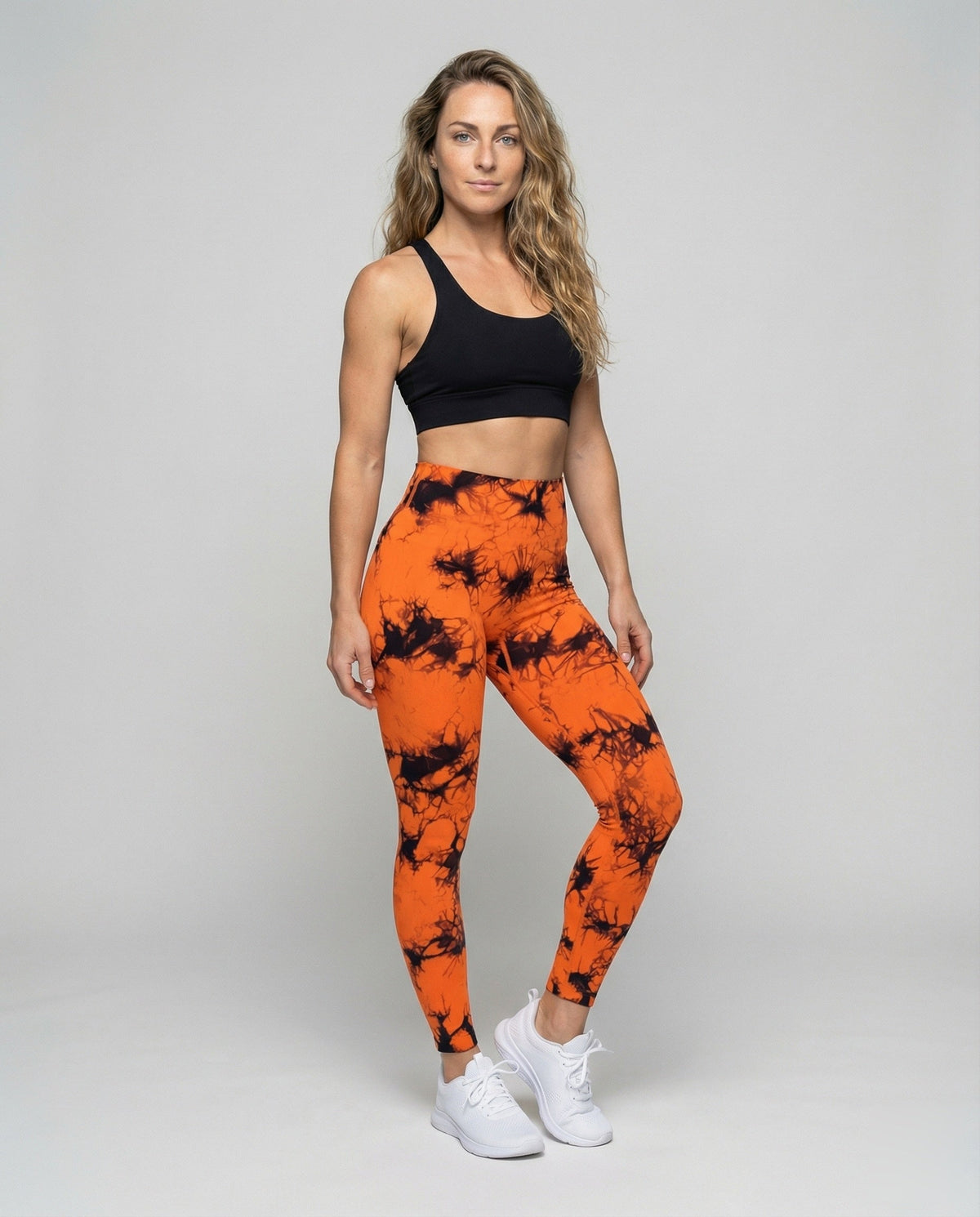 Women's fitness leggings with butt contour - front view