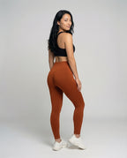 Women's functional leggings with ribbed texture - back view