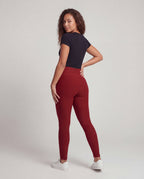 Women's high-waisted textured leggings with butt ruching - back view