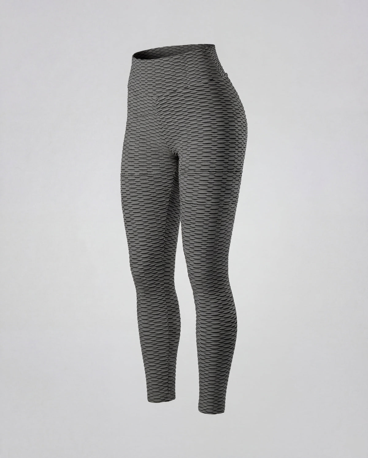 Women's high-waisted textured leggings with butt ruching - product shot