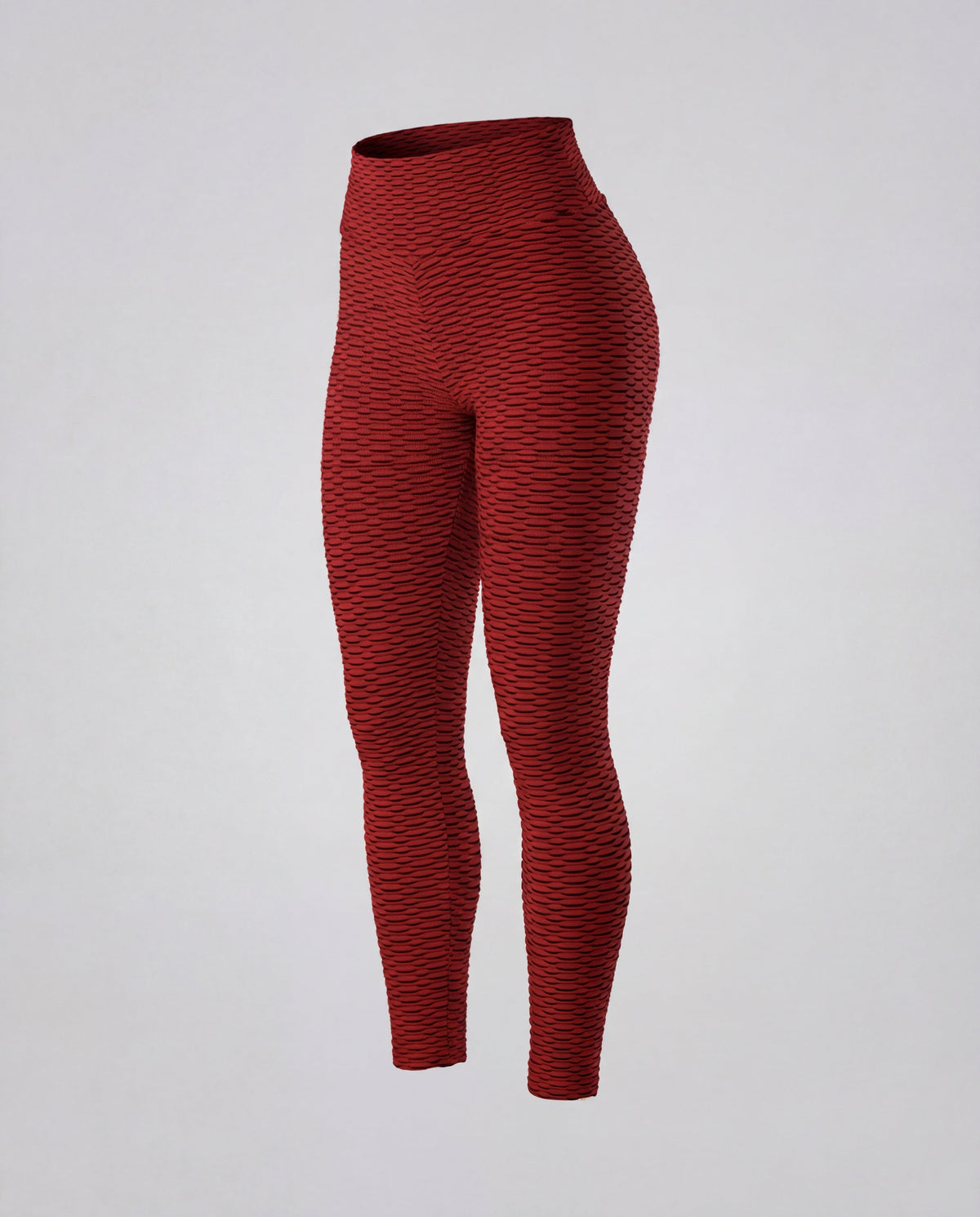 Women's high-waisted textured leggings with butt ruching - product shot