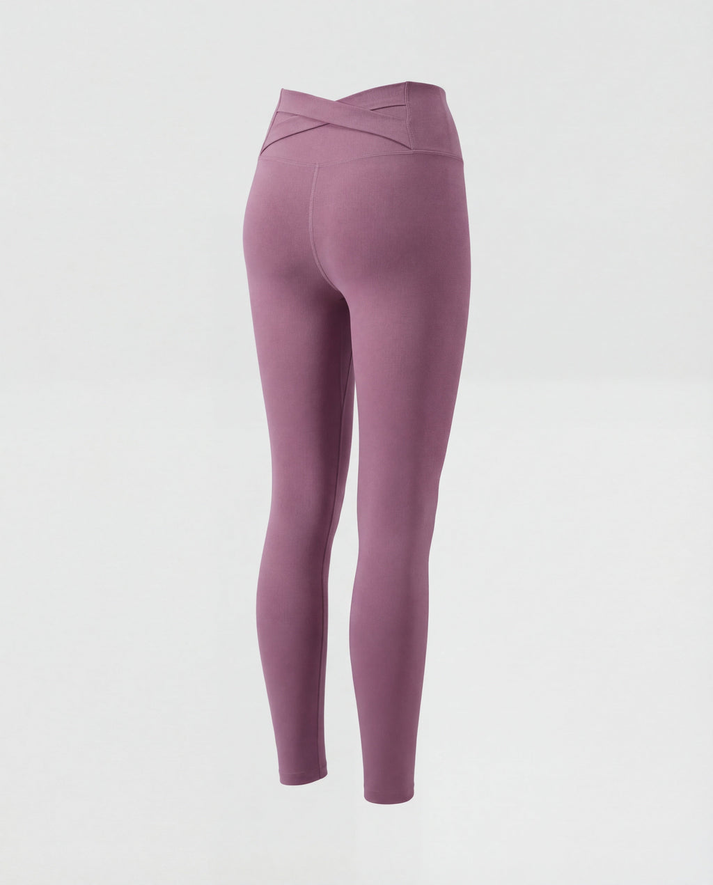 Women's high-waisted yoga leggings with crossover detail - product shot