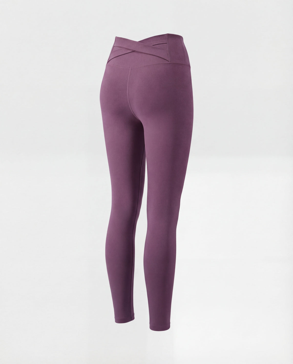Women's high-waisted yoga leggings with crossover detail - product shot