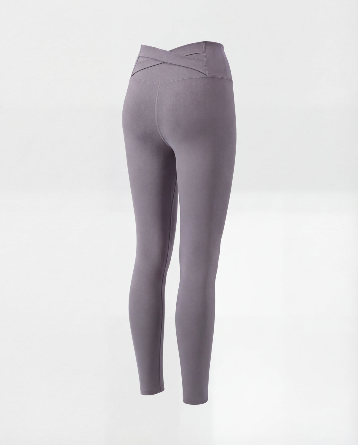 Women's high-waisted yoga leggings with crossover detail - product shot