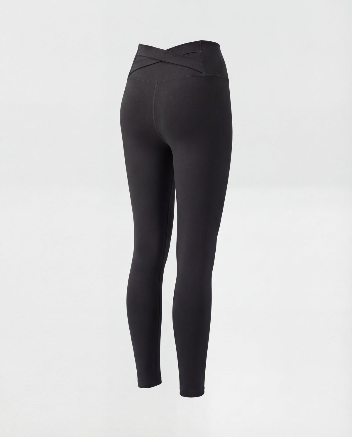 Women's high-waisted yoga leggings with crossover detail - product shot