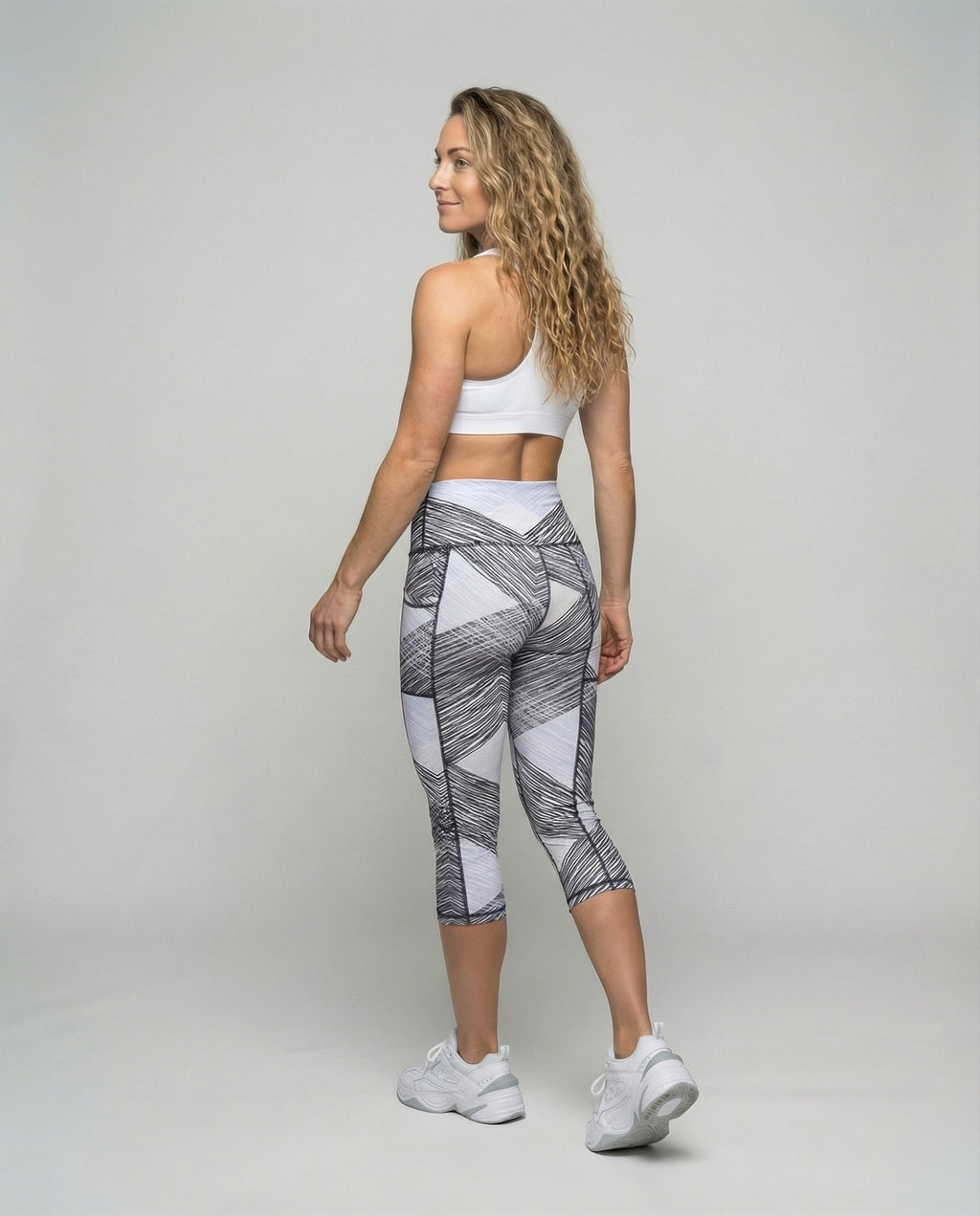 Women's Performance Capri Leggings with Scribble Print - back view