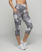 Women's Performance Capri Leggings with Scribble Print - lower body view
