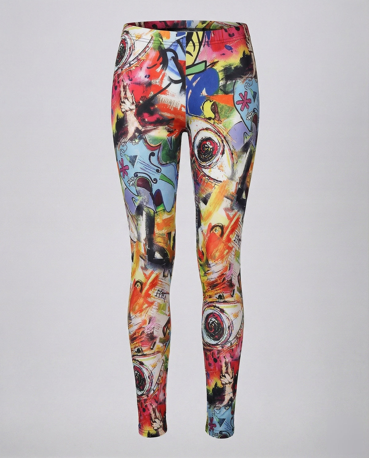 Ladies patterned leggings with star motif - product shot