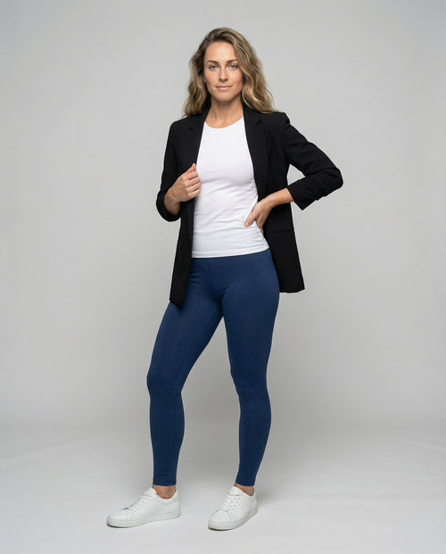 Ladies comfort leggings in plus size made of stretch jersey - front view