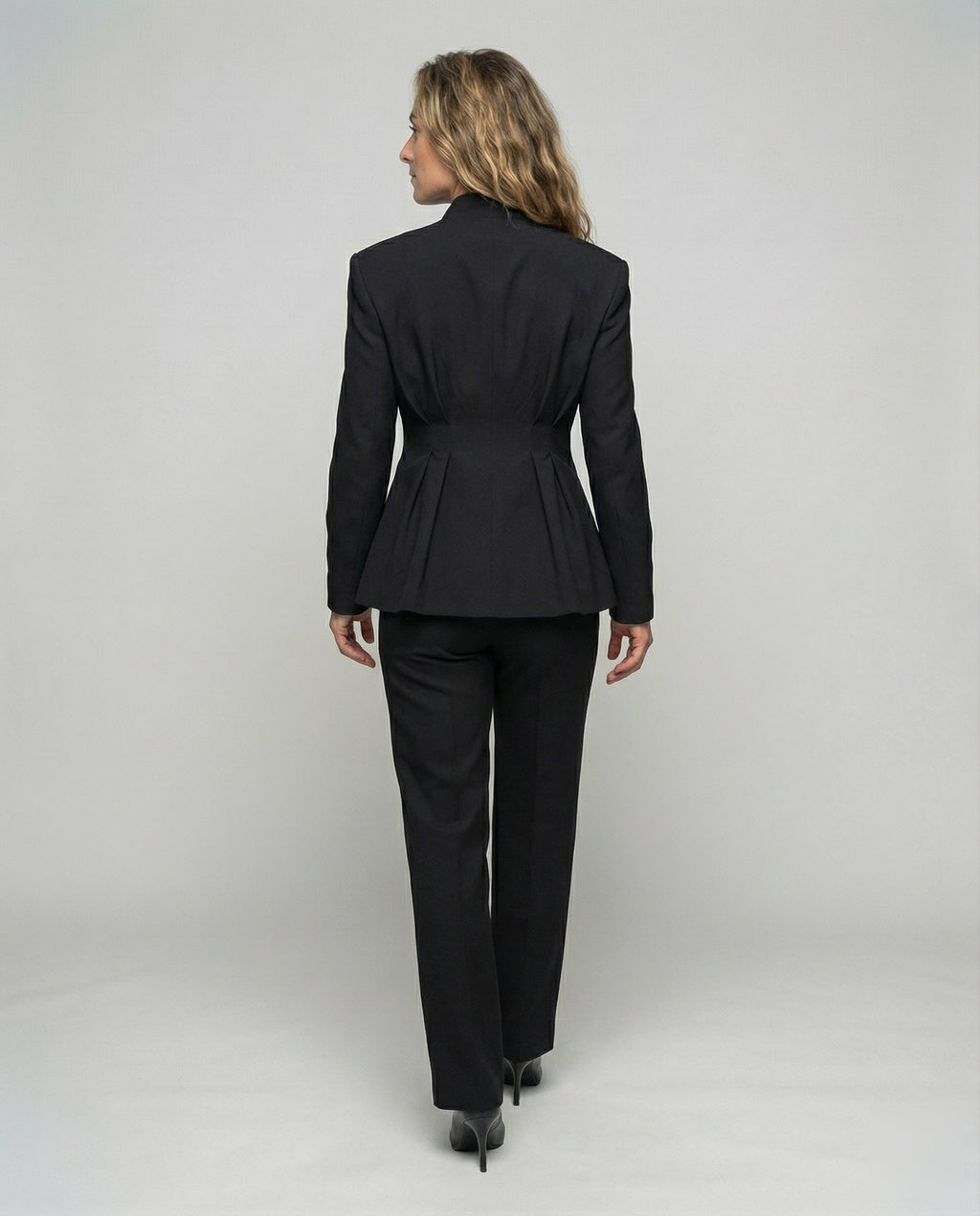 Women Feminine Peplum Suit - back view