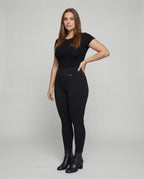 Women's waist-shaping leggings with side pockets - lower body view