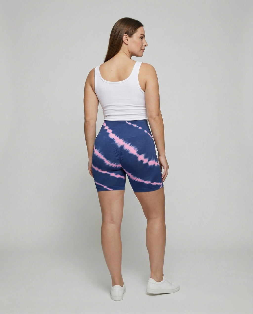 Women's waist-shaping jersey bike leggings - back view