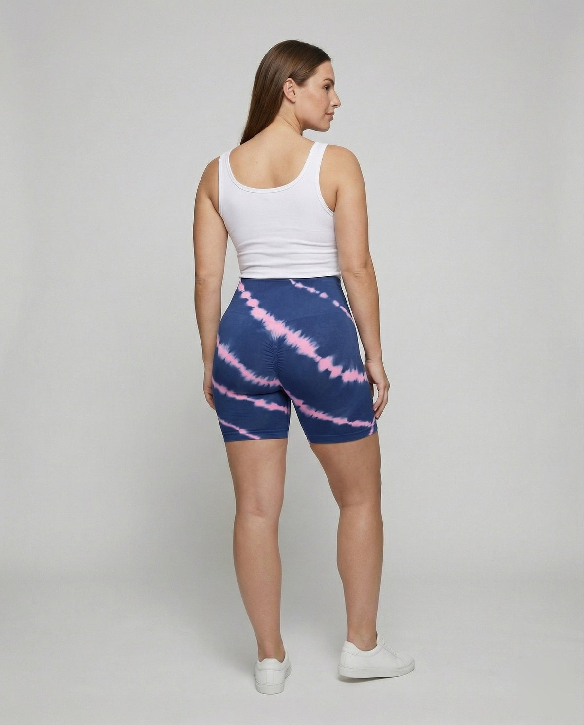 Women's waist-shaping jersey bike leggings - back view