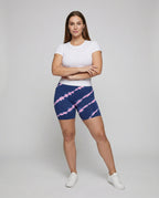 Women's waist-shaping jersey bike leggings - front view