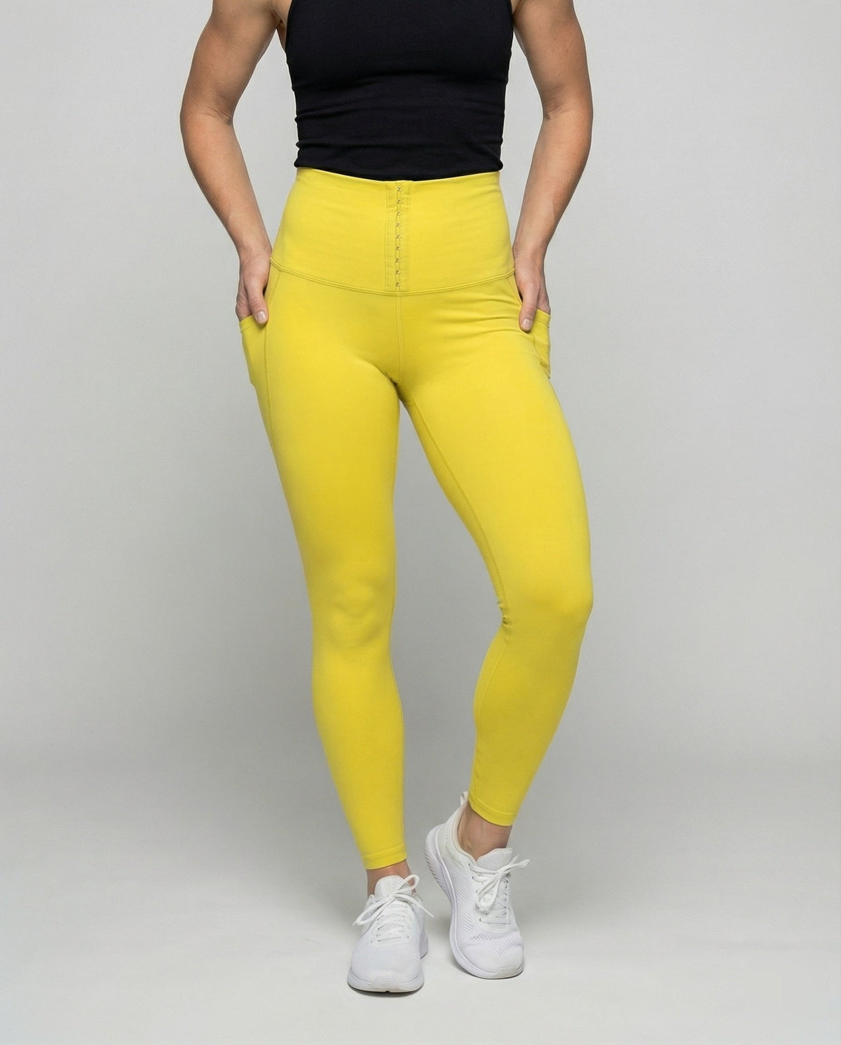 Women Waist Shaper Leggings with Hook Closure - lower body view