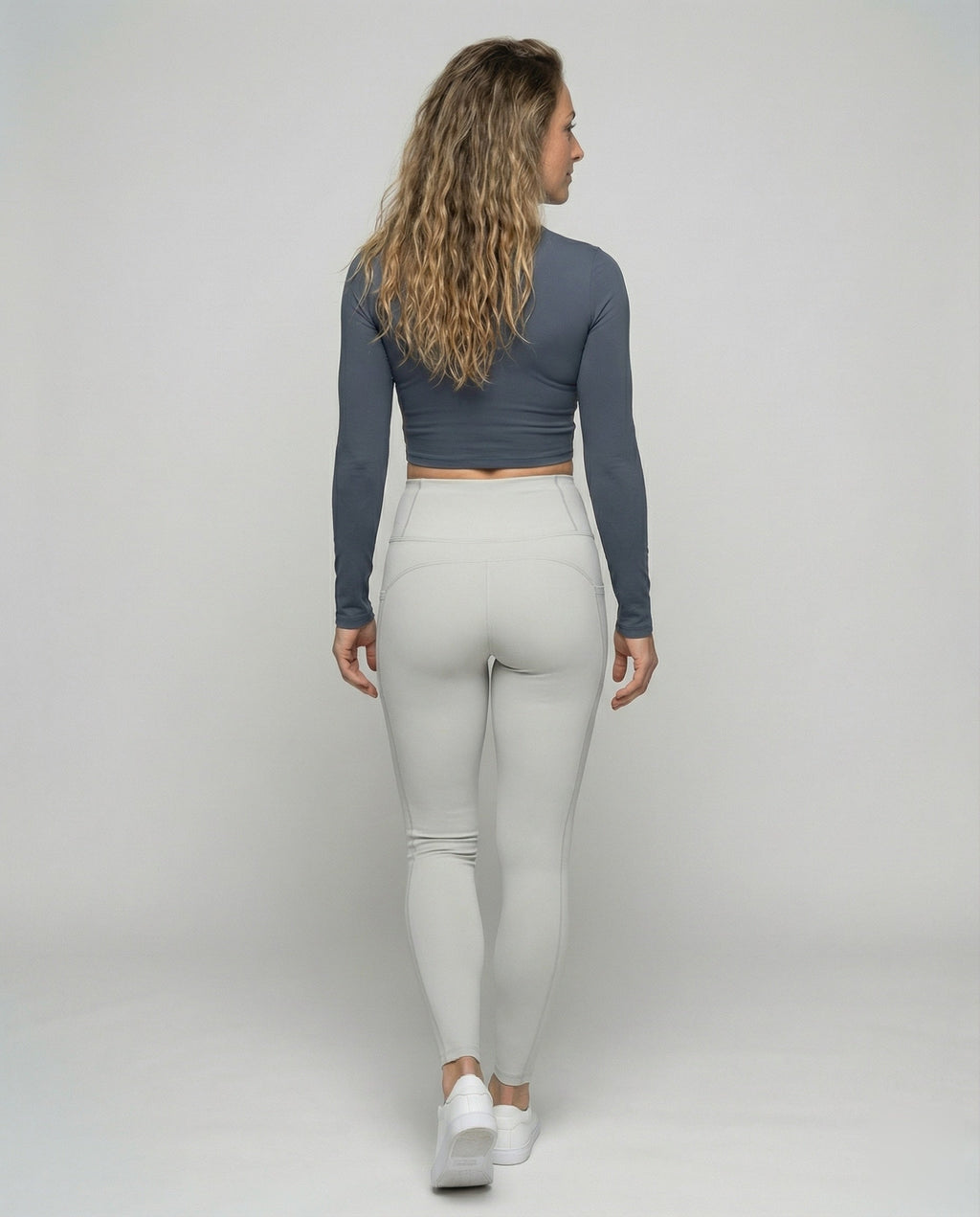 Women's high-waisted leggings with butt contour - back view