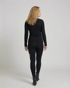 Ladies Thermal Leggings with Snowflake Print - back view