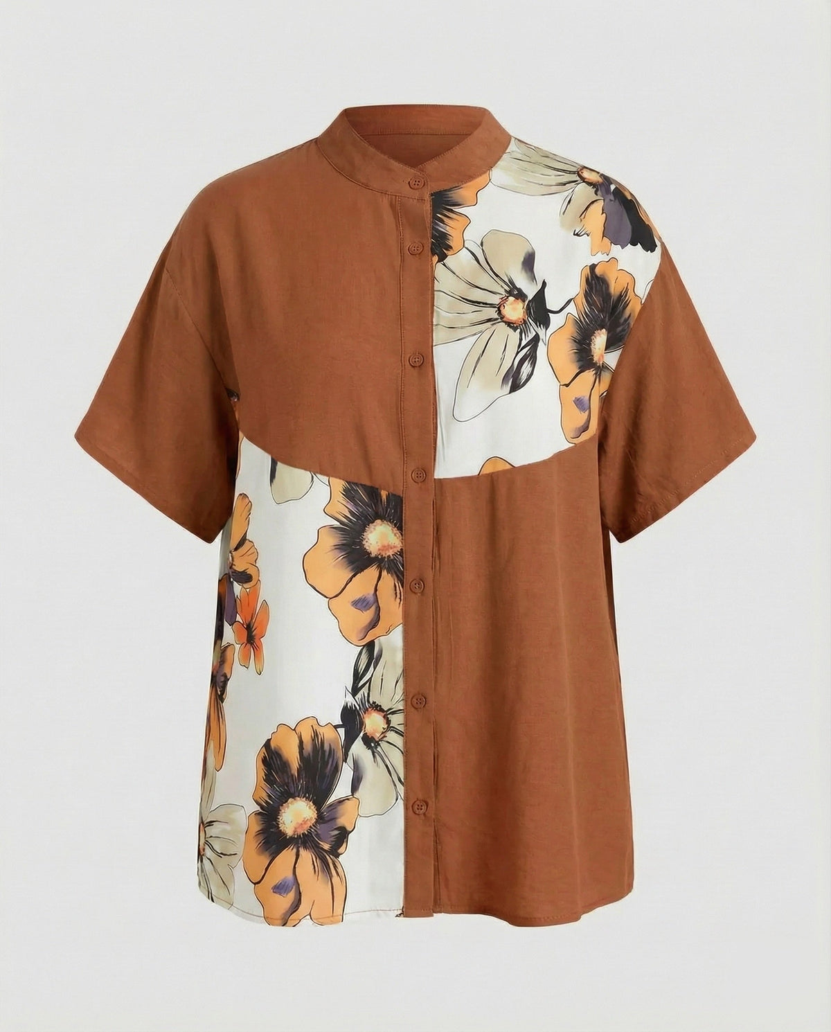 Women's Blouse Shirt Oversize Mandarin Collars - product shot