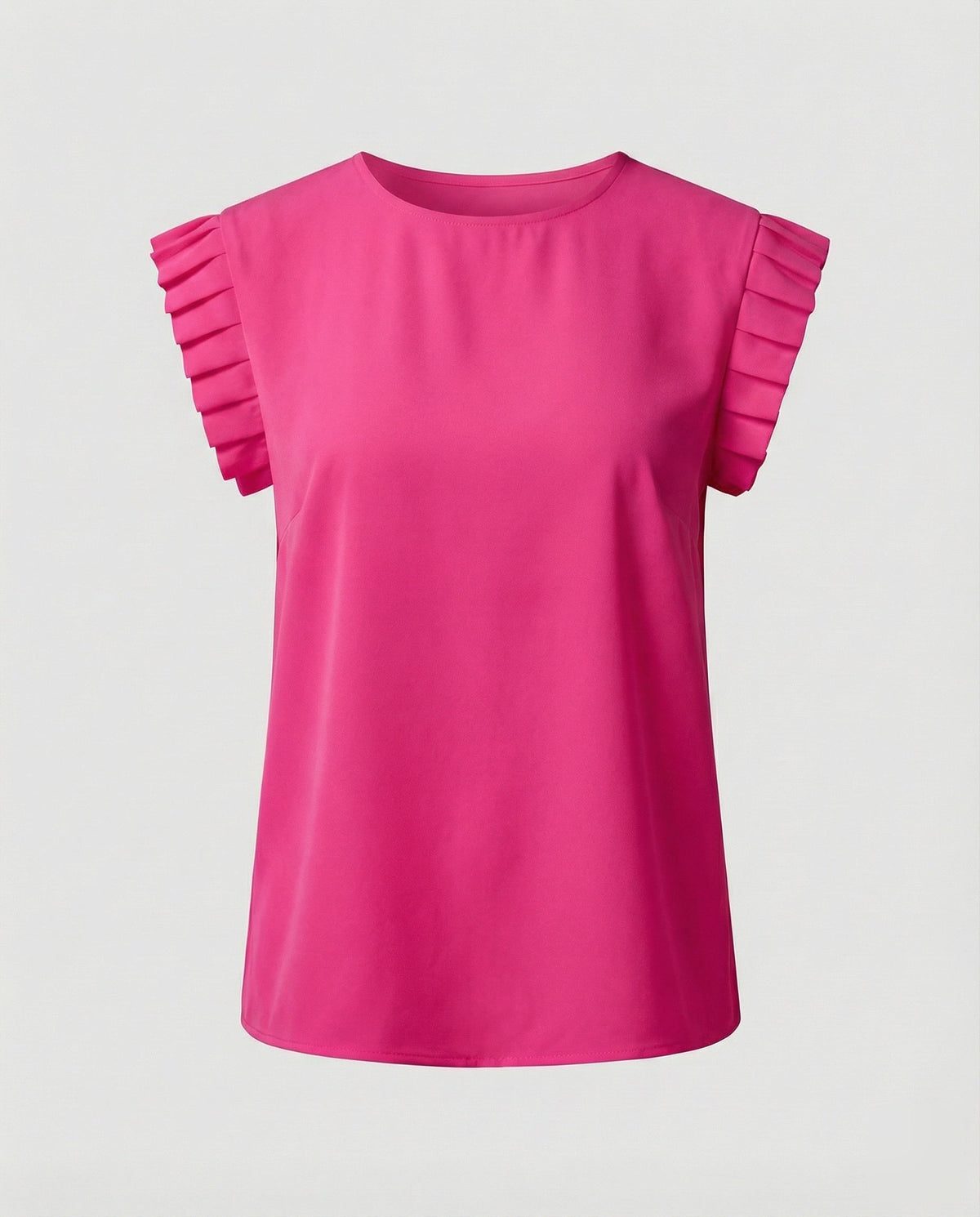 Women's pleated blouse top with structured sleeves - product shot
