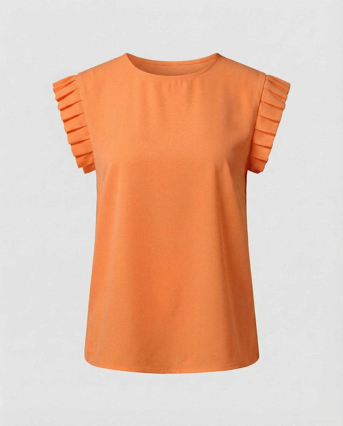 Women's pleated blouse top with structured sleeves - product shot