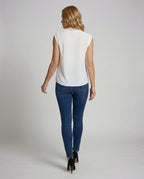Women's Lace Blouse Top with V-Neck - back view
