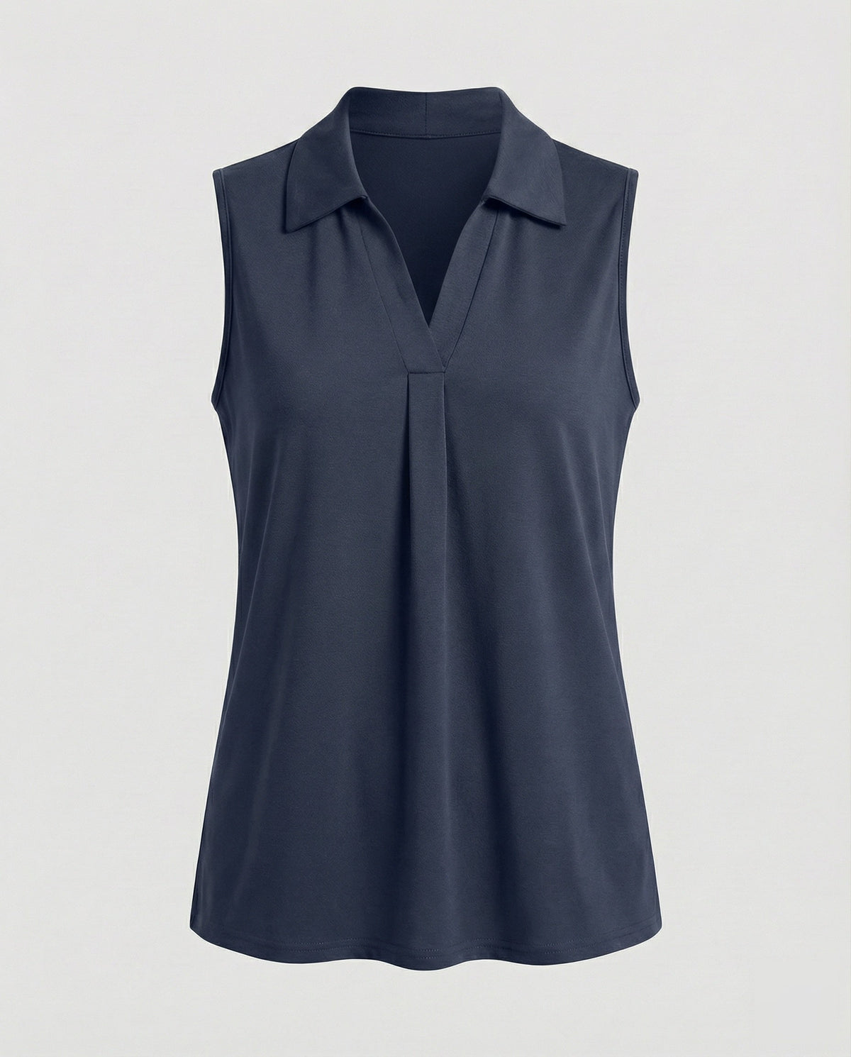 Women’s Polo Blouse Top with Pleat - product shot
